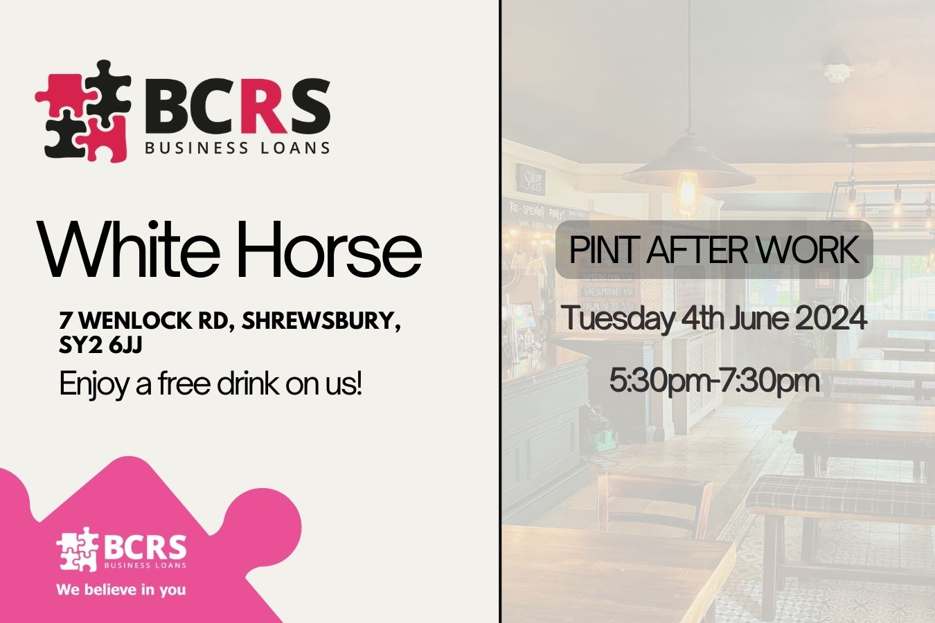 Pint After Work at the White Horse Pub : Shrewsbury