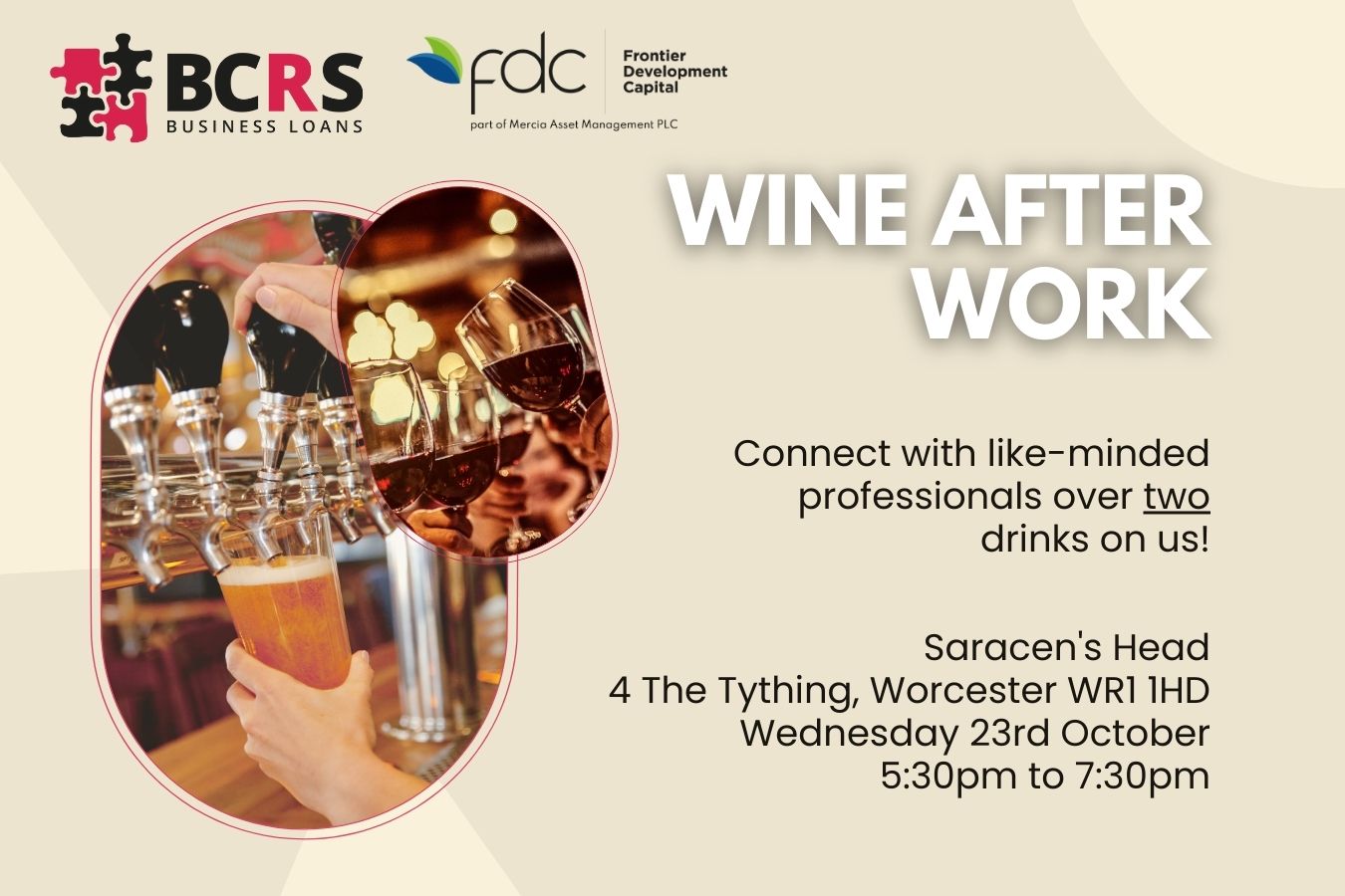 Wine After Work at the Saracen's Head in Worcester with BCRS and FDC!